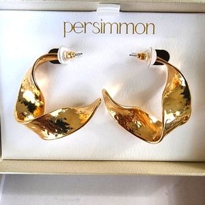 Brand new (without tag) metallic gold earrings by Persimmon.